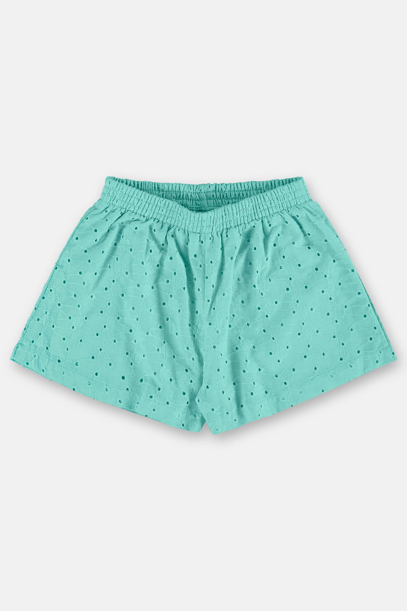 Laise Blouse & short set - aqua blue