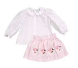 Olivia Skirt Set- Pink Santa