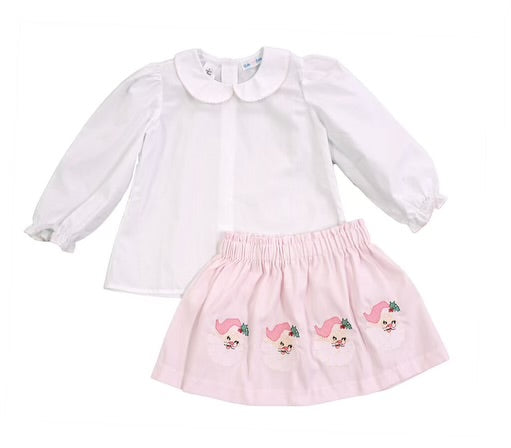 Olivia Skirt Set- Pink Santa