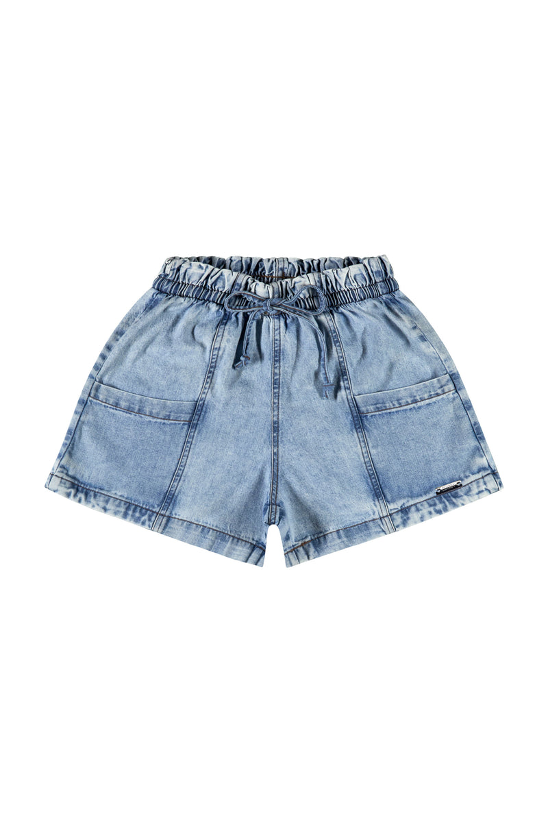 Denim Paperbag Shorts