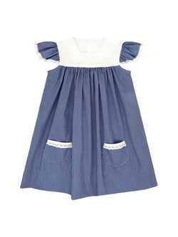 Sadie Dress- Royal Minigingham