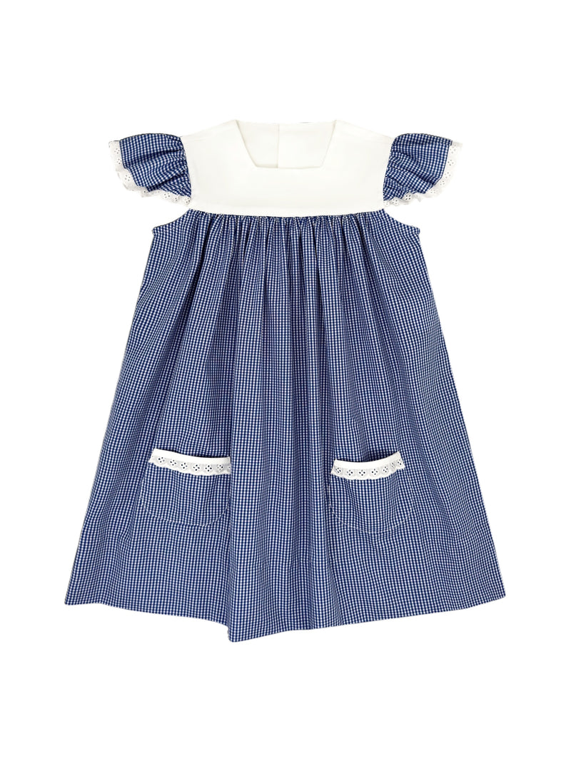 Sadie Dress- Royal Minigingham