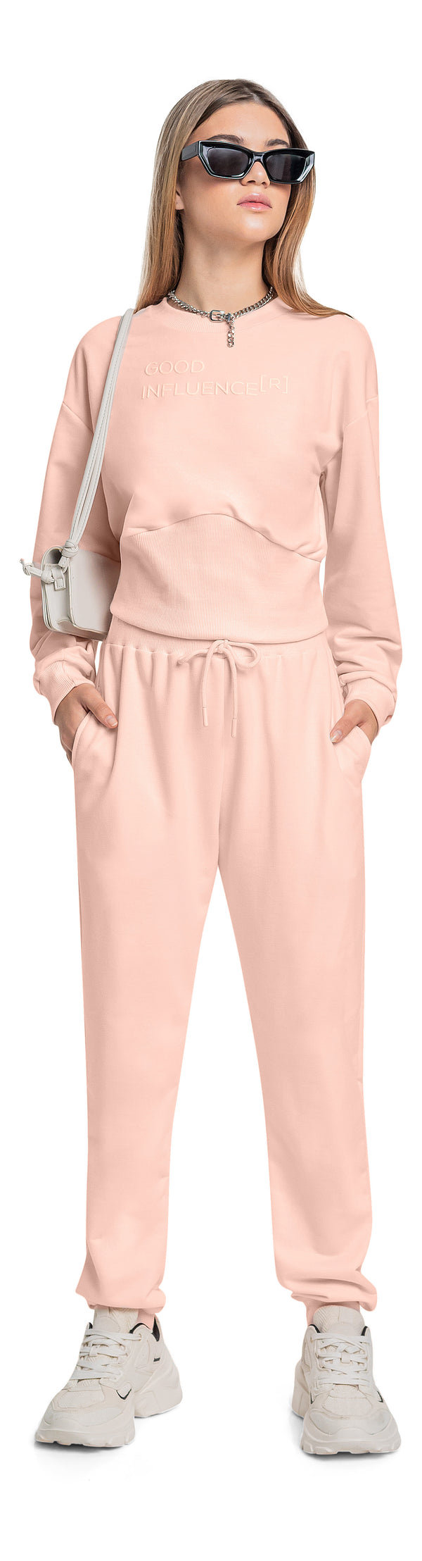 Jersey sweatshirt set- light pink