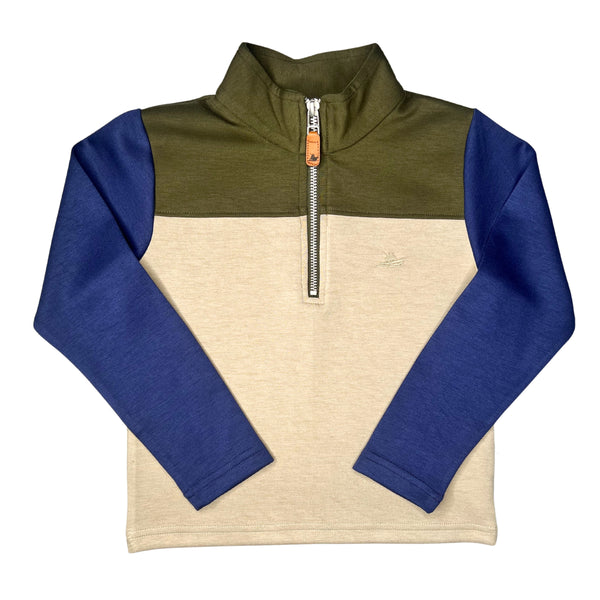 Colorblock Pullover- Green/Khaki/Navy
