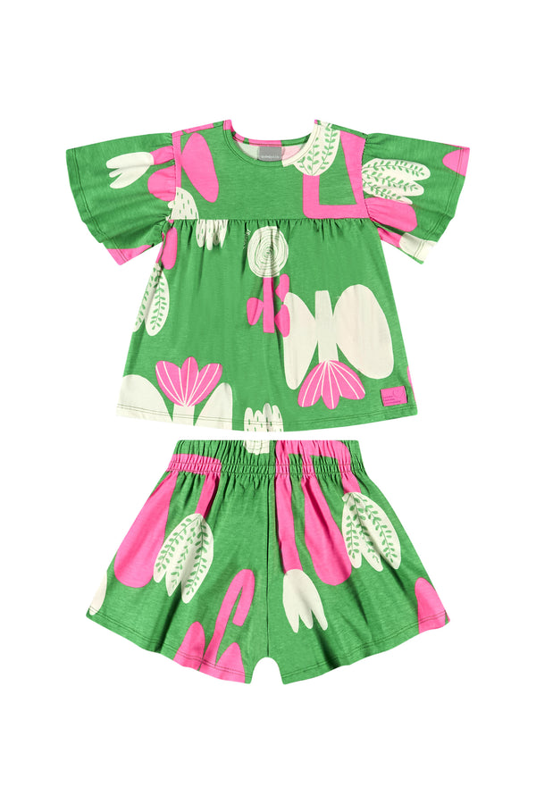 Jersey set & short- tropical print