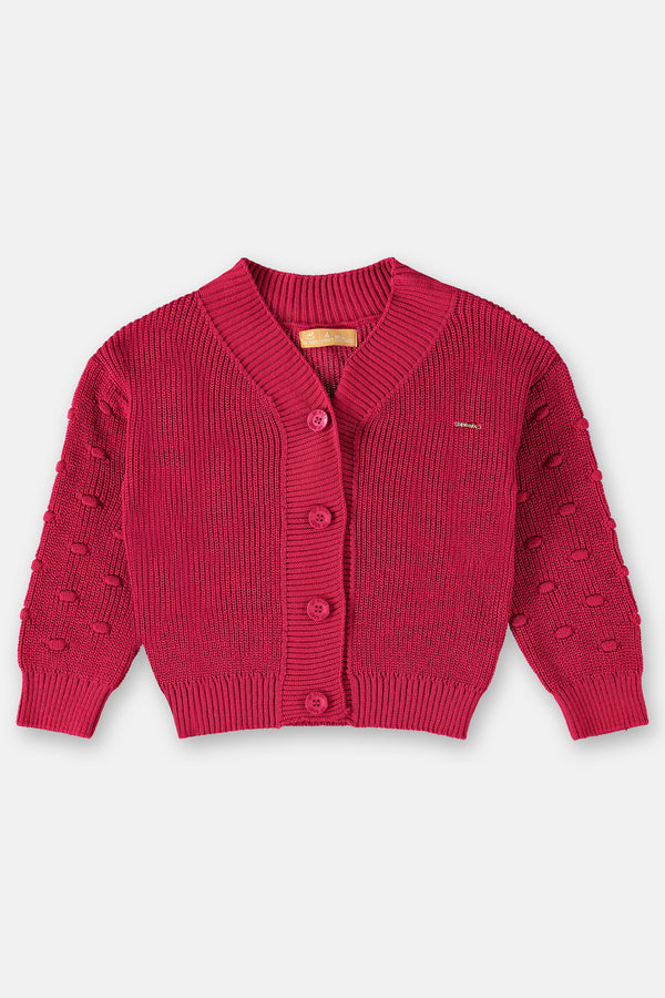 Knit Cardigan- dark pink
