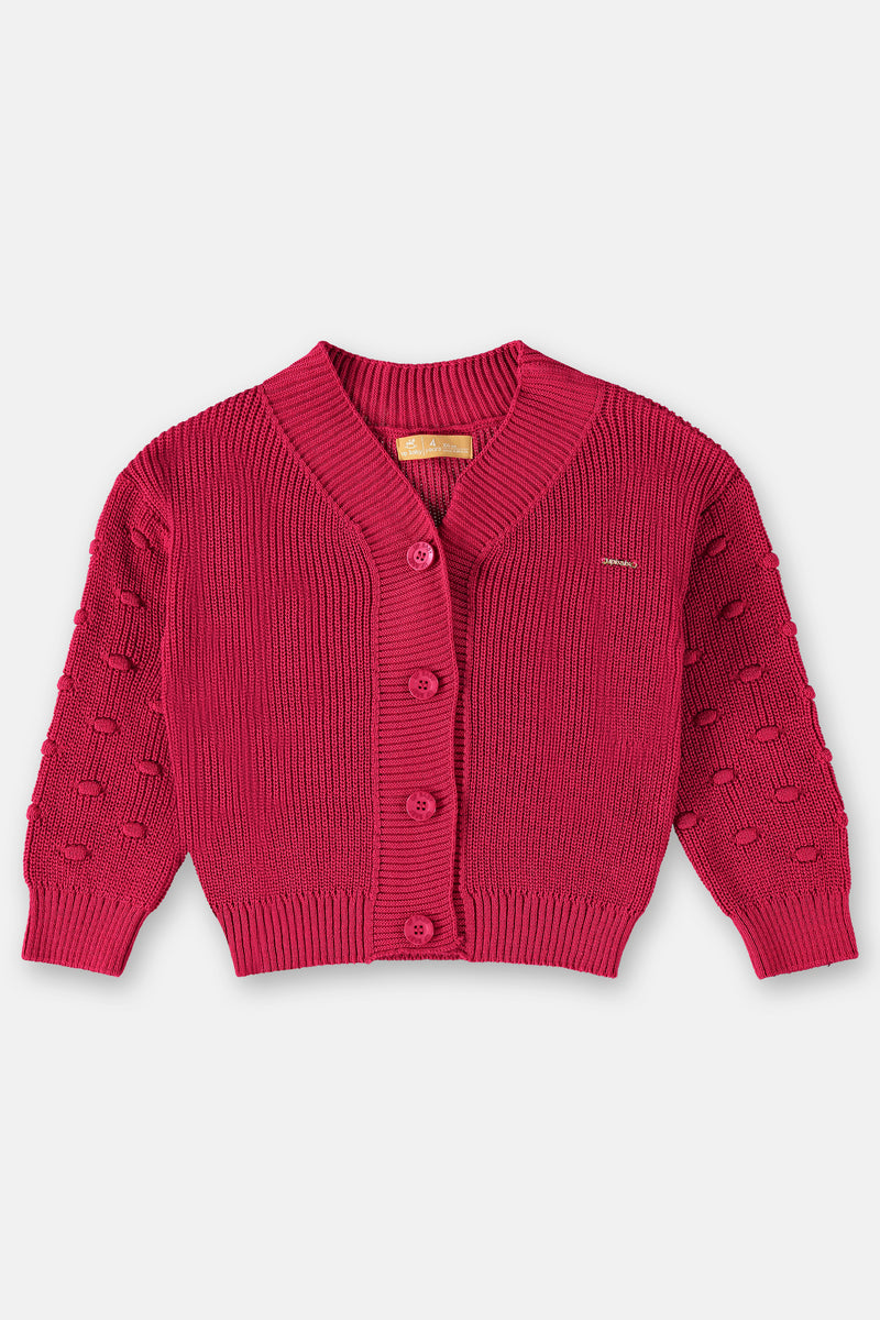 Knit Cardigan- dark pink