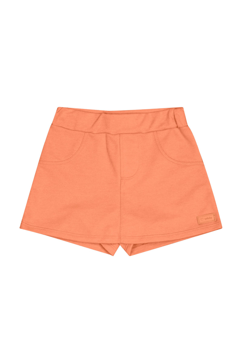 Jersey crop sweat/skort set- neon orange