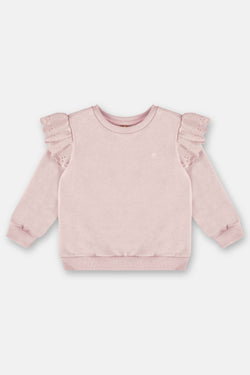 Jersey sweatshirt set- pale pink ruffle