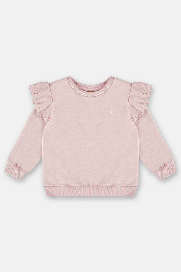 Jersey sweatshirt set- pale pink ruffle