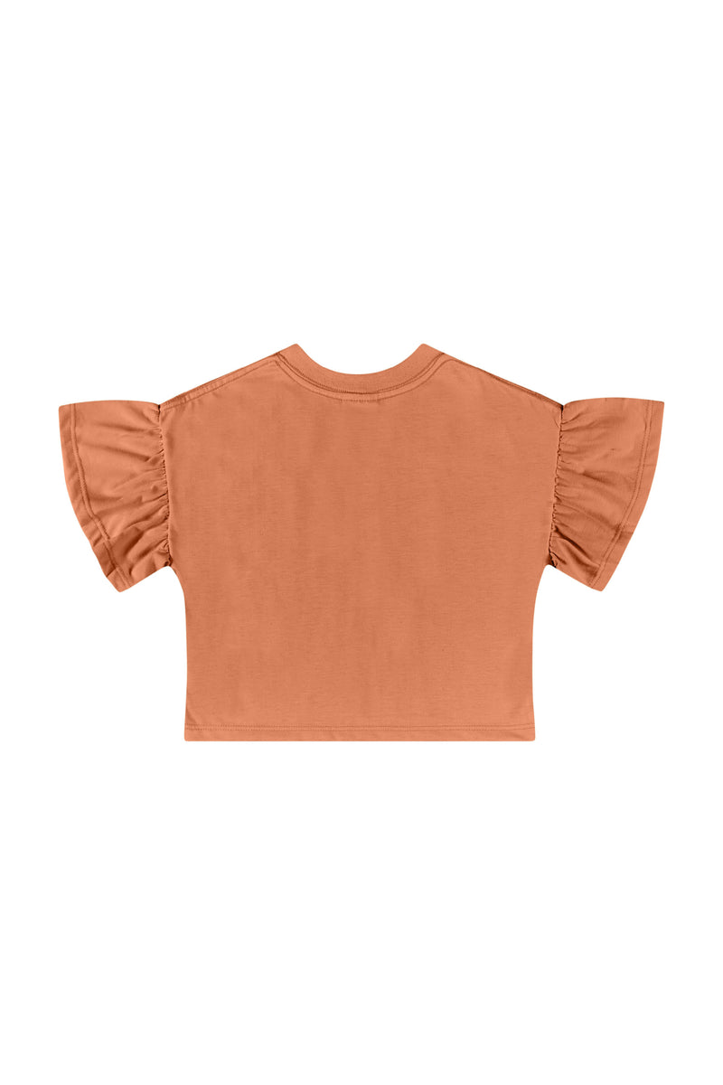 Jersey crop sweat/skort set- neon orange