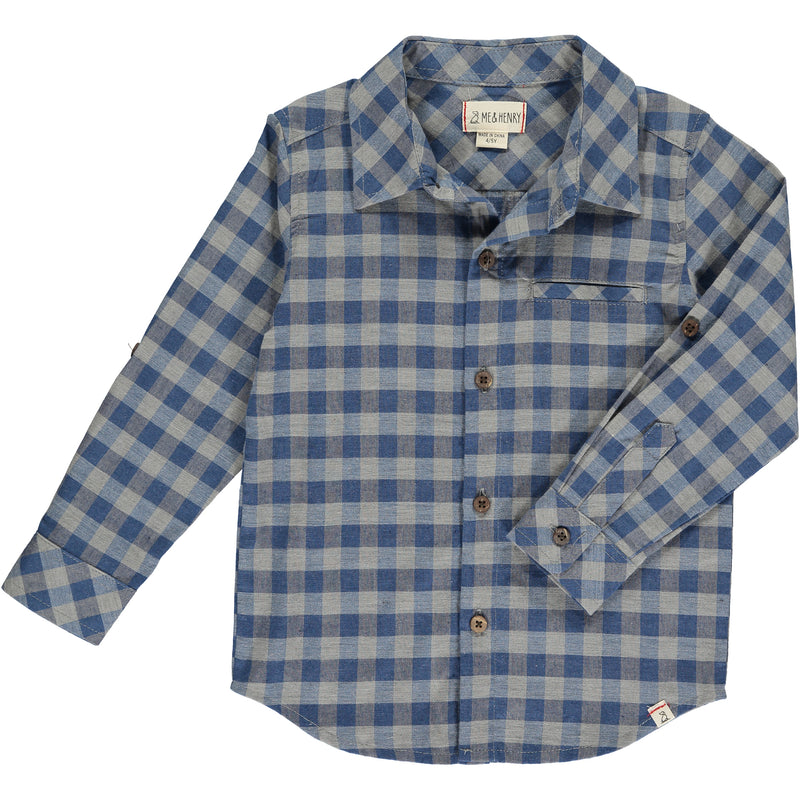 Atwood Woven - Grey & Blue Plaid