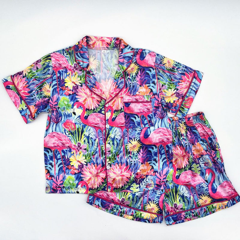 Flamingo Silk Pajama Set