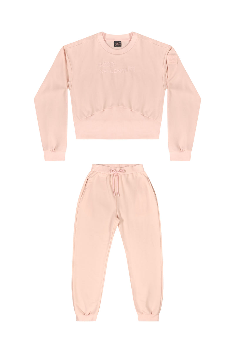 Jersey sweatshirt set- light pink