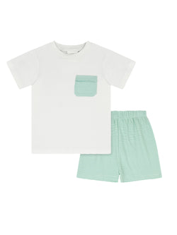 Charlie Short Set- Mint Stripe