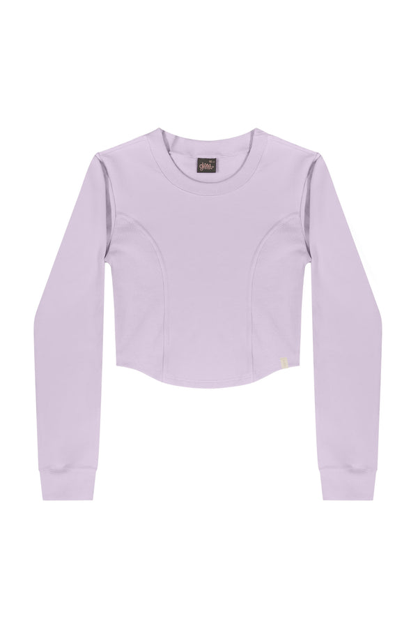 Jersey sweatshirt set- purple crop