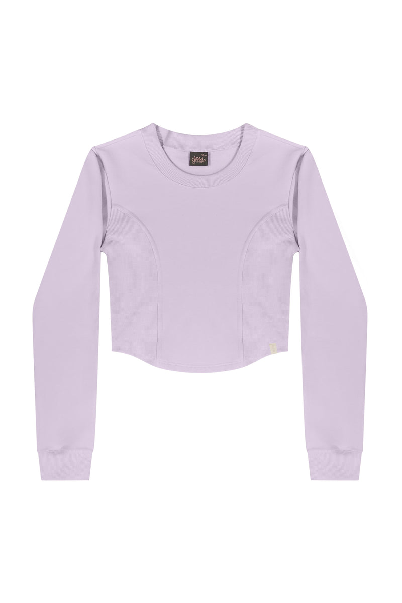 Jersey sweatshirt set- purple crop