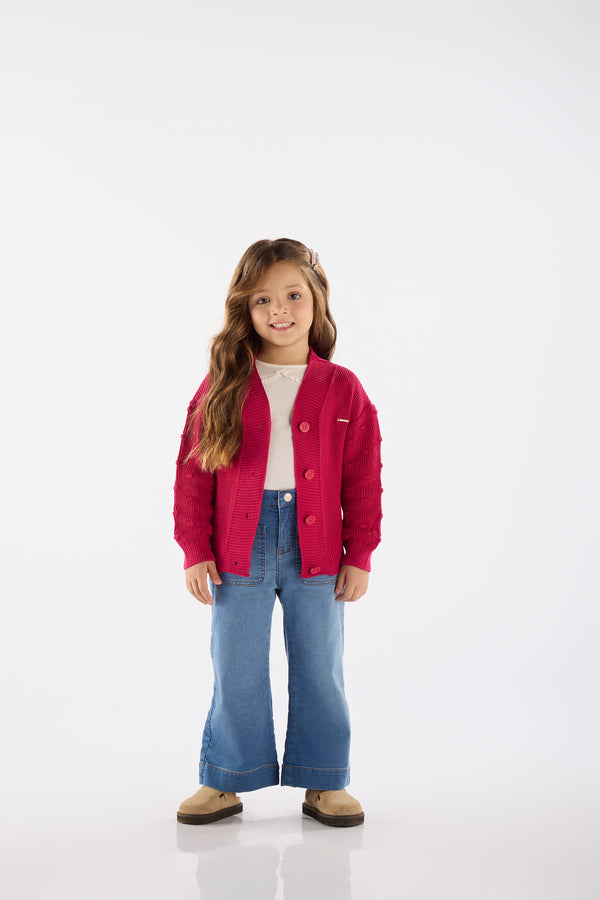 Knit Cardigan- dark pink