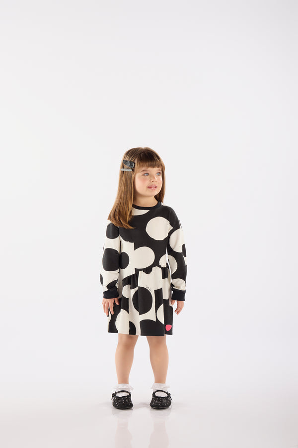 Sweatshirt Dress- Black Mod