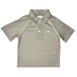 Performance Stripe Polo- green/fog/brown