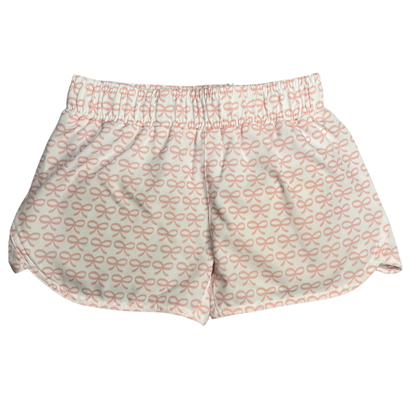 Performance Track Shorts- Pink Bows