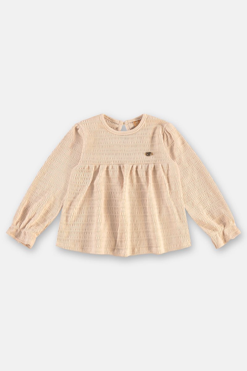 Pleated Blouse- beige