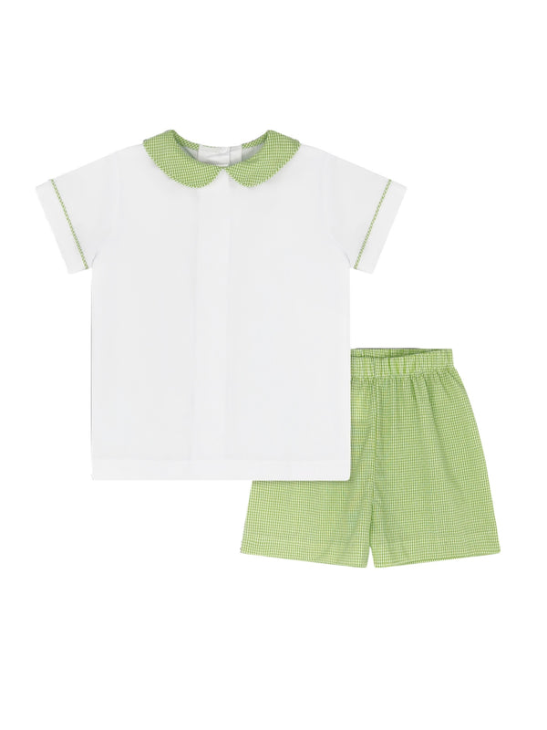 Sibley Short Set- Green Minigingham