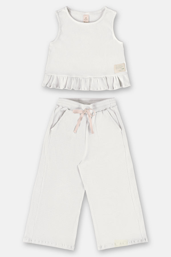 Ribbed tank & pant set- ivory