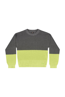 Knit Sweatshirt - grey & lime