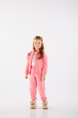 Jersey sweatshirt set- quilted pink