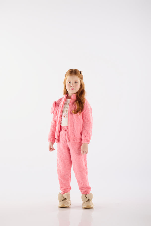 Jersey sweatshirt set- quilted pink