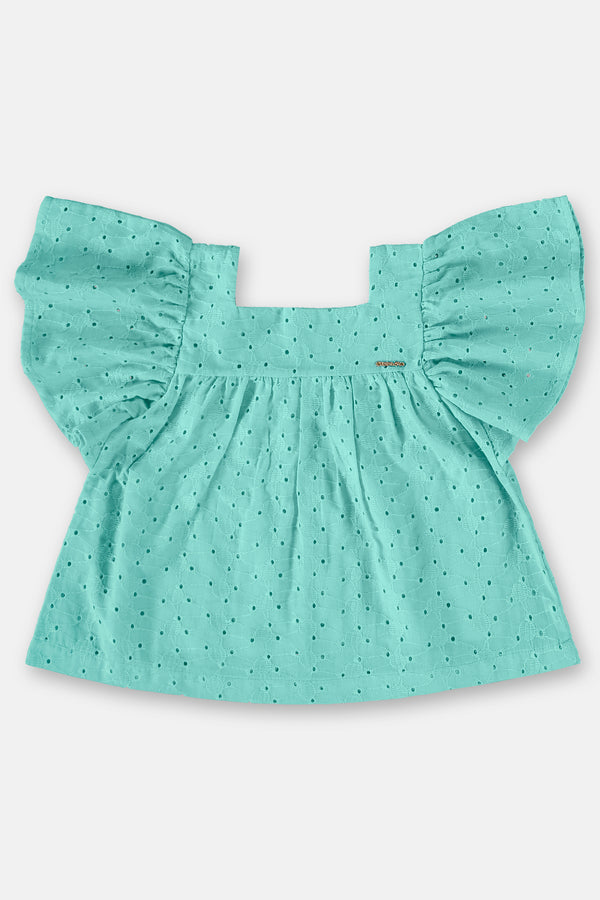 Laise Blouse & short set - aqua blue