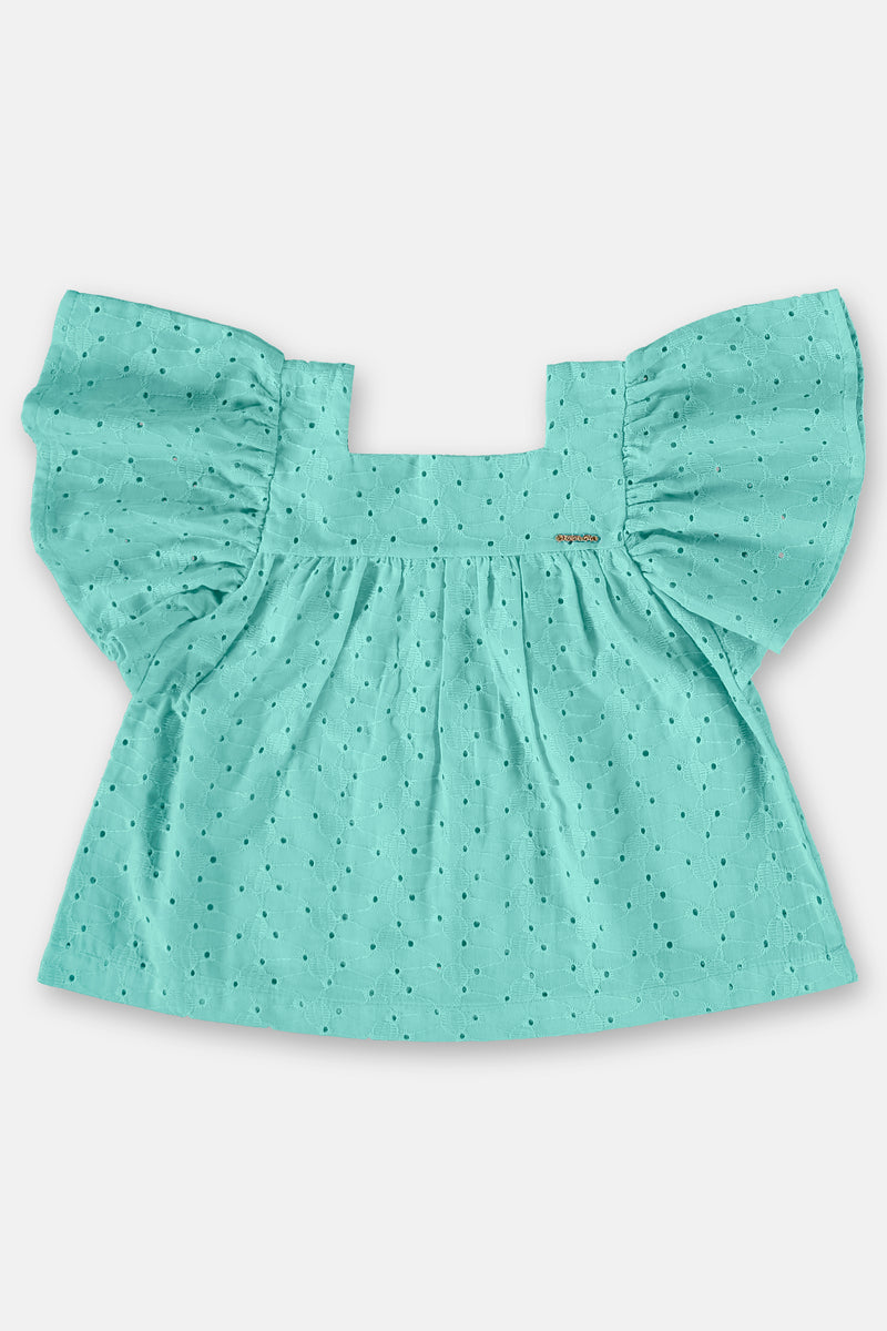 Laise Blouse & short set - aqua blue