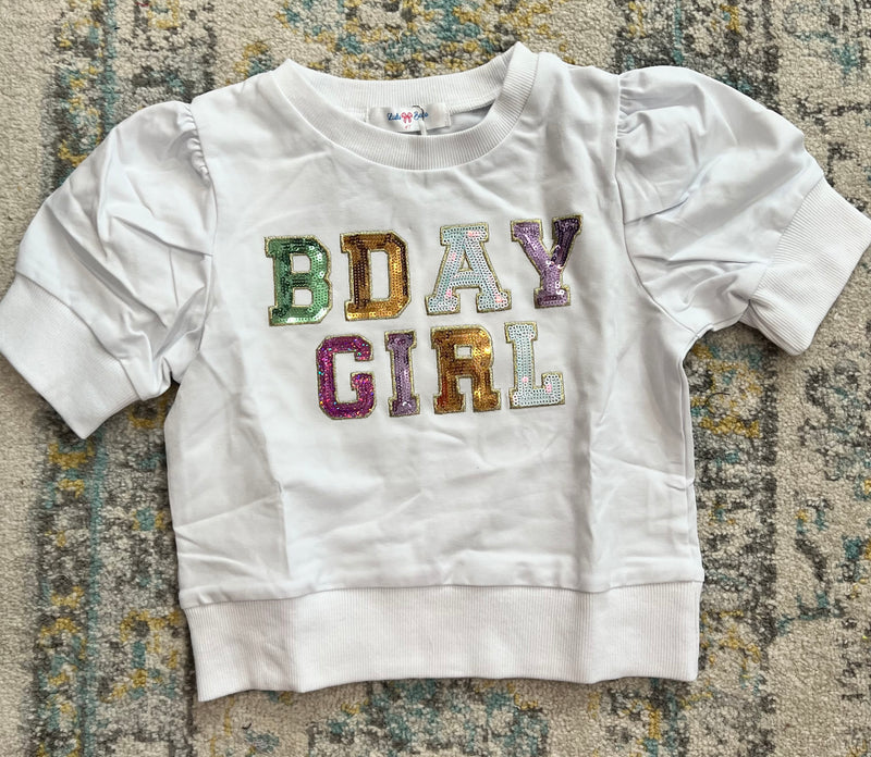 Lily Puff Sleeve Sweater- Birthday Girl