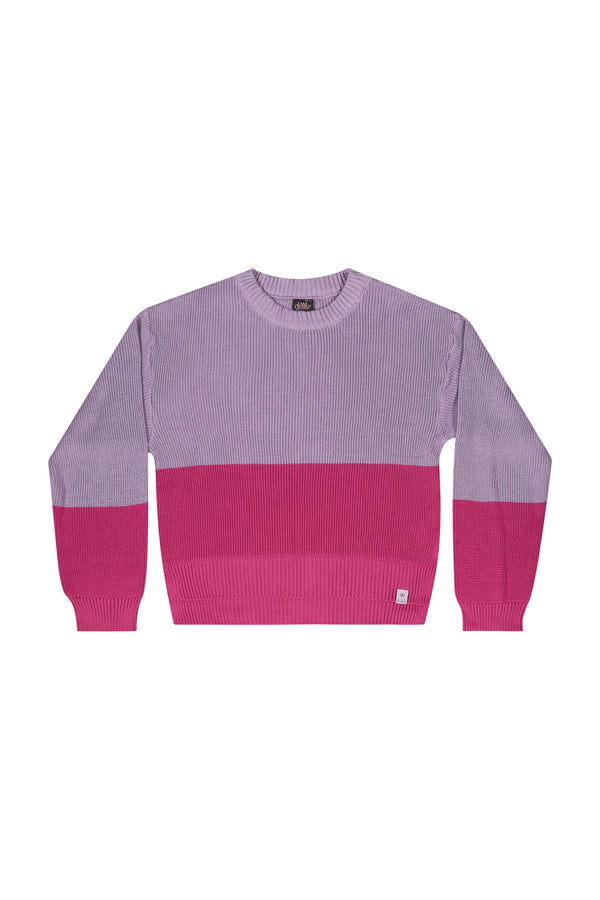 Knit Sweatshirt - purple & pink