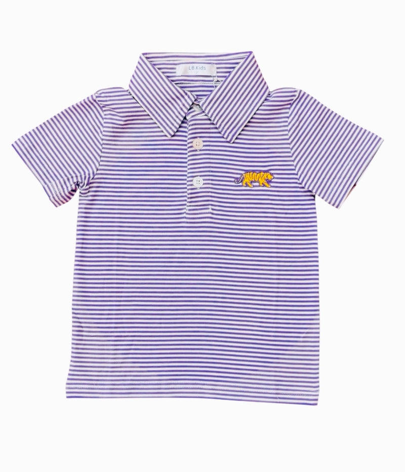 Blake Polo- Lavender stripe
