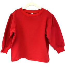 Puff Sleeve Sweater- Red