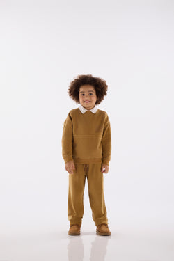 Jersey sweatshirt set- brown