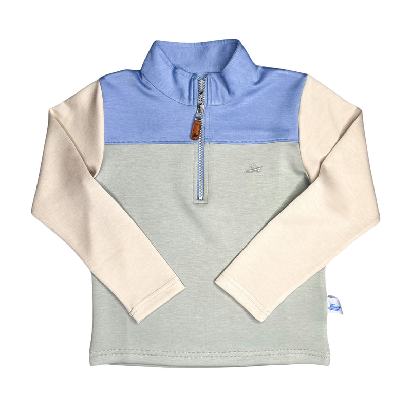 Colorblock Pullover- Blue/Green/Khaki