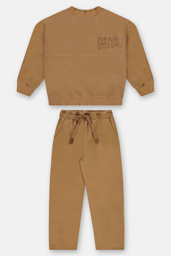 Jersey sweatshirt set- brown