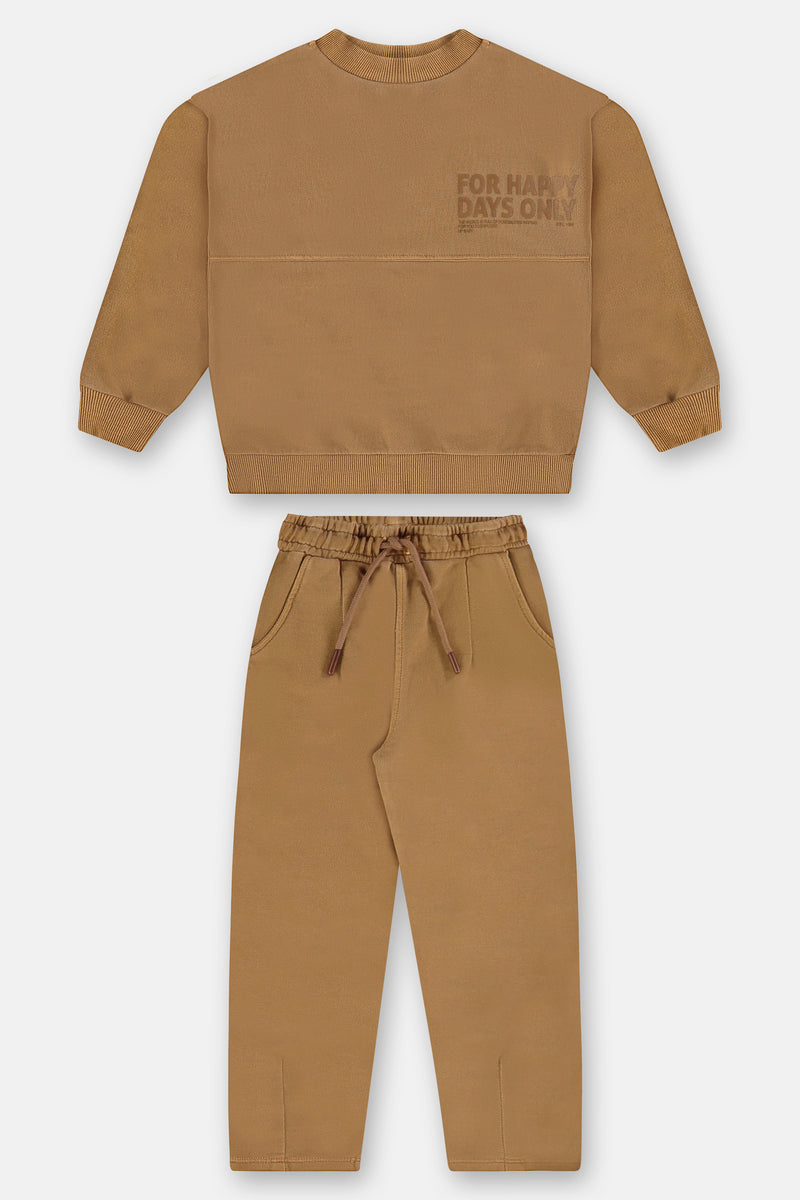 Jersey sweatshirt set- brown