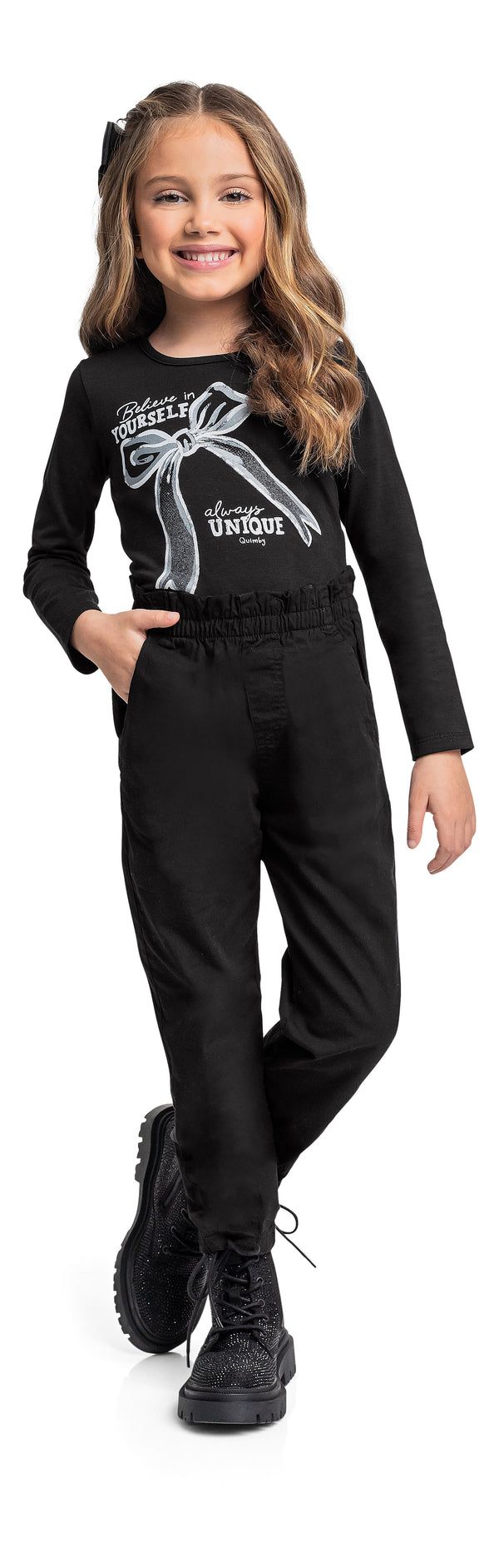 Jersey Blouse - black bow