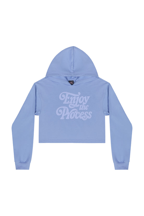 Crop Hoodie- blue/enjoy the process