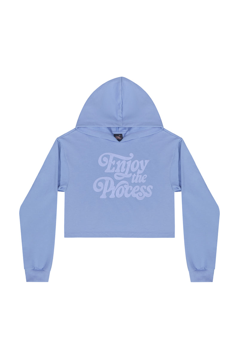 Crop Hoodie- blue/enjoy the process