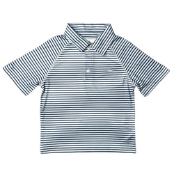 Performance Stripe Polo- Blue/ Light blue