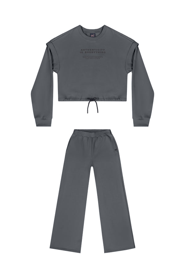 Jersey sweatshirt set- grey