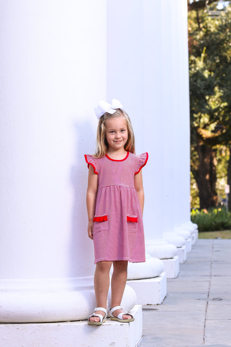 Lucy Dress - Red Stripe