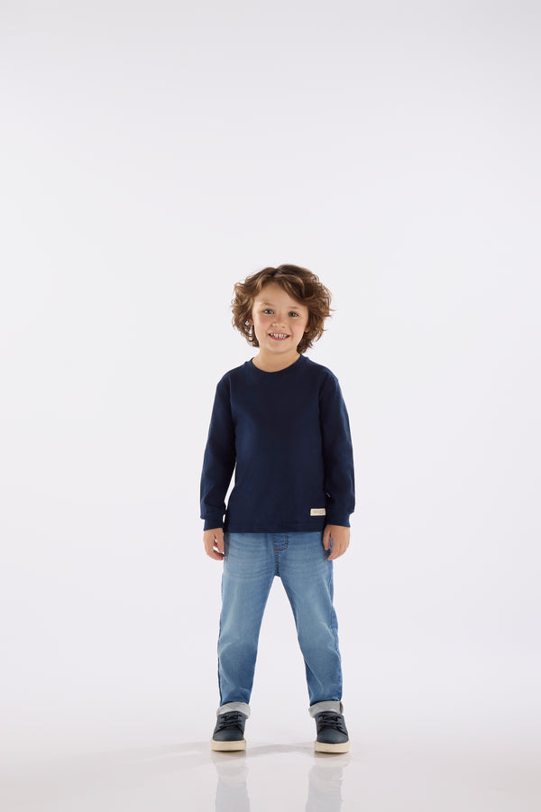 jersey elastane shirt- navy