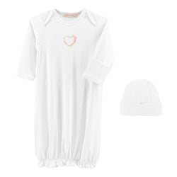 Sweet Hearts gown & hat set