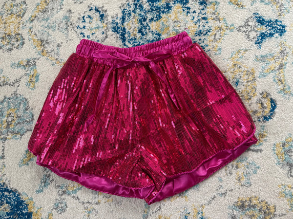 Sequin Butterfly Shorts- Pink